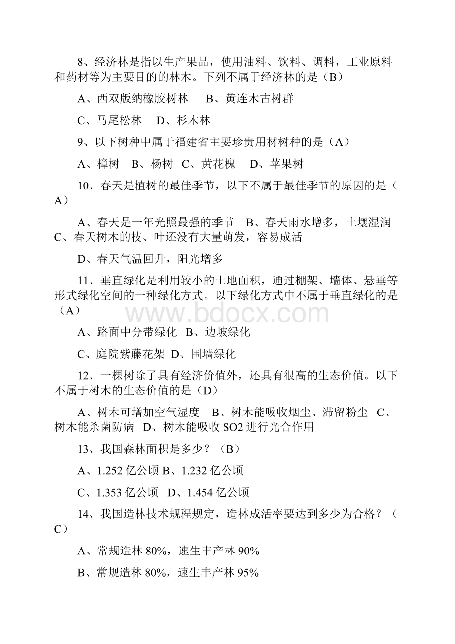 中小学生绿化科普知识复赛试题100题剖析.docx_第2页