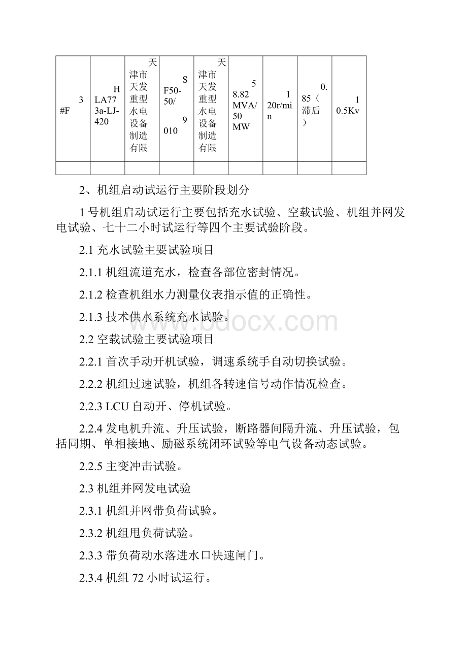 最新水电站1号机启动试运行方案.docx_第3页