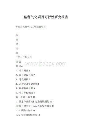 秸秆气化项目可行性研究报告.docx