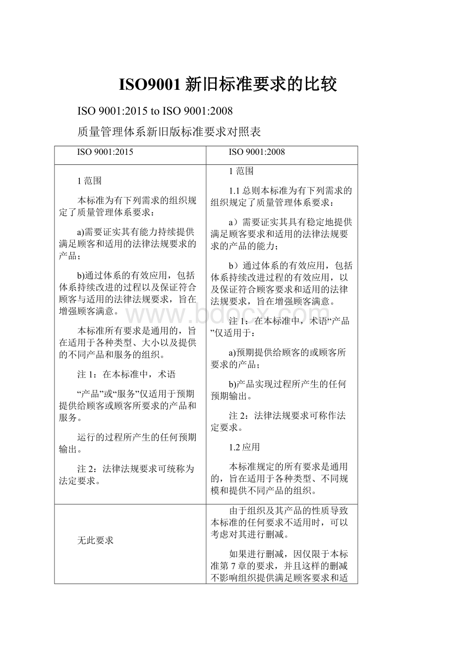 ISO9001新旧标准要求的比较.docx