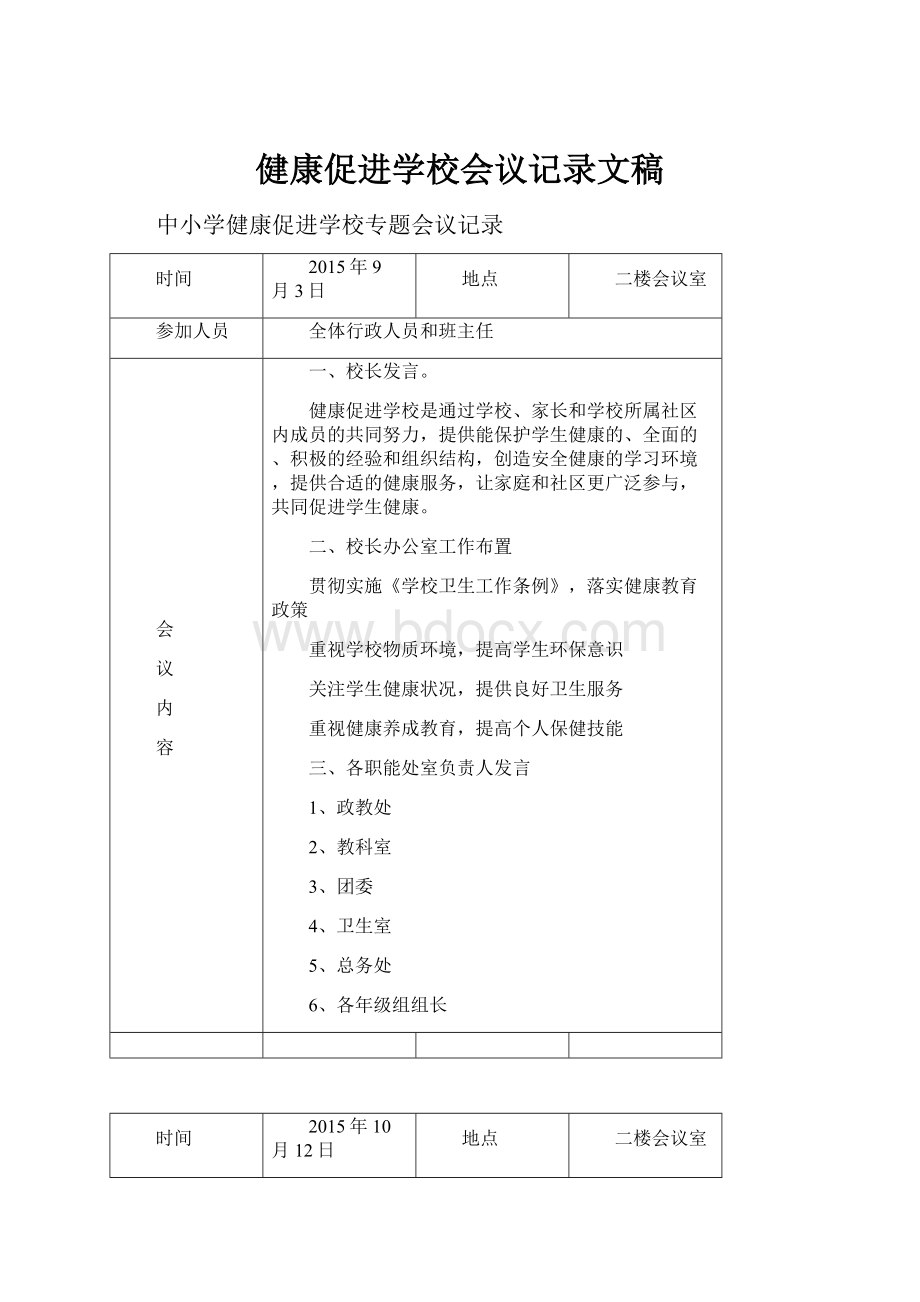 健康促进学校会议记录文稿.docx