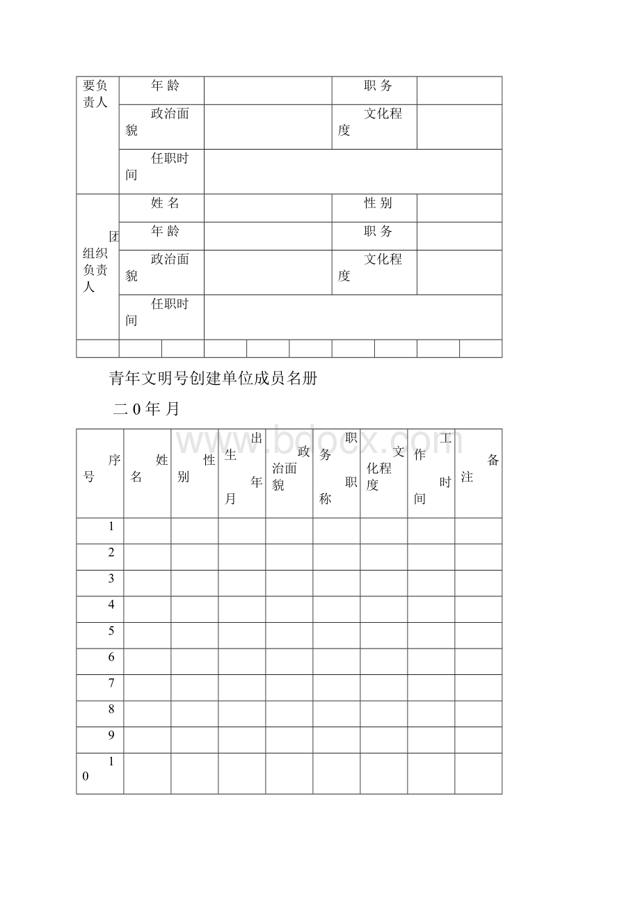 青年文明号创建台帐范本.docx_第3页