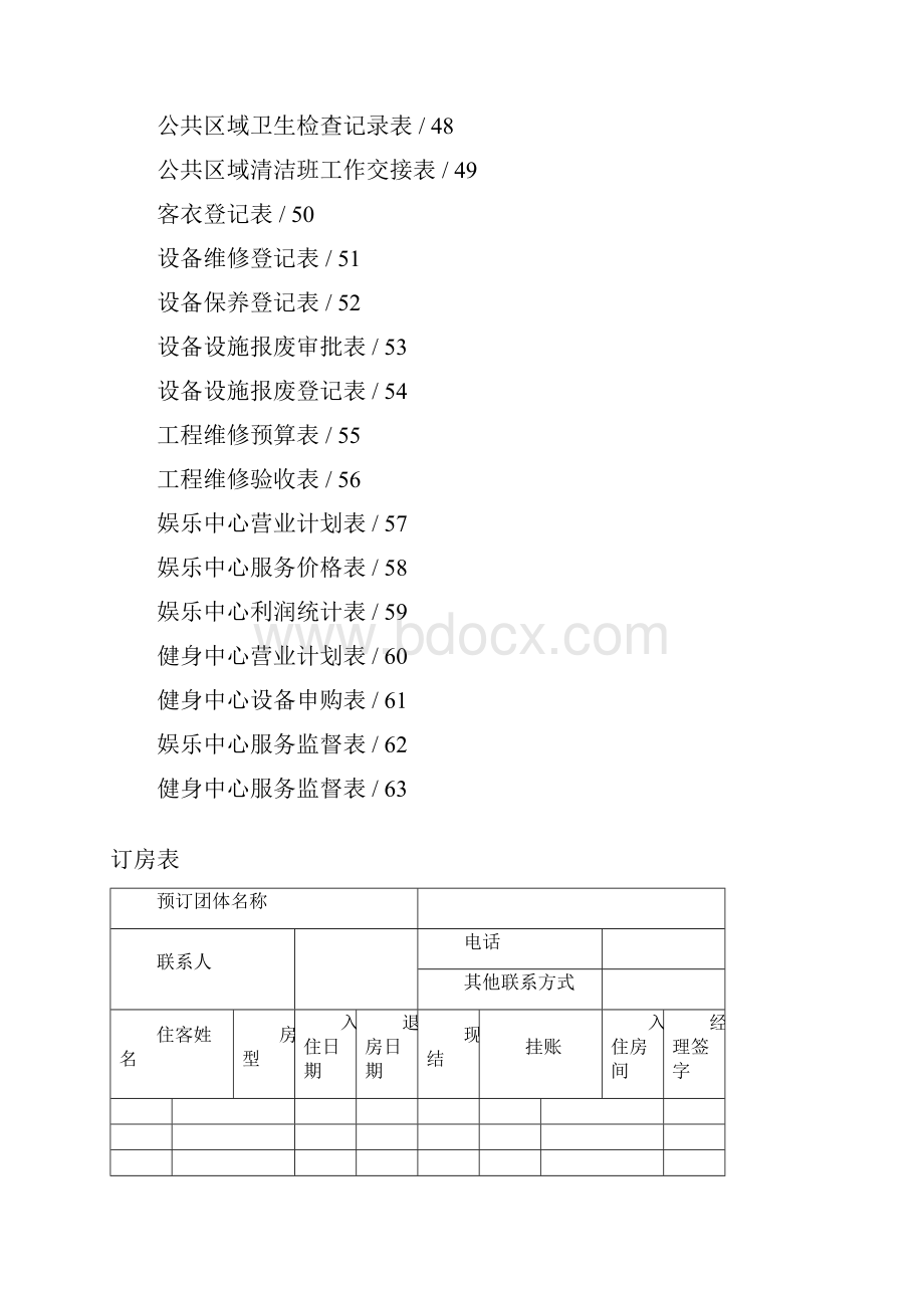 酒店表格表单大全.docx_第3页