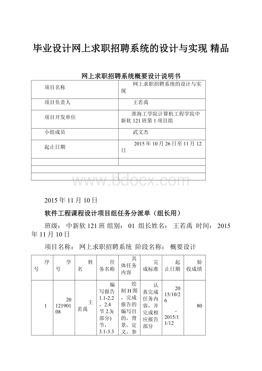 毕业设计网上求职招聘系统的设计与实现 精品.docx