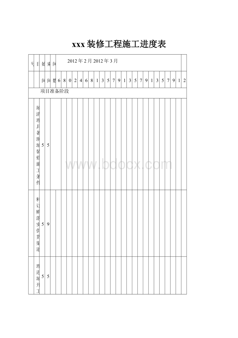 xxx装修工程施工进度表.docx_第1页