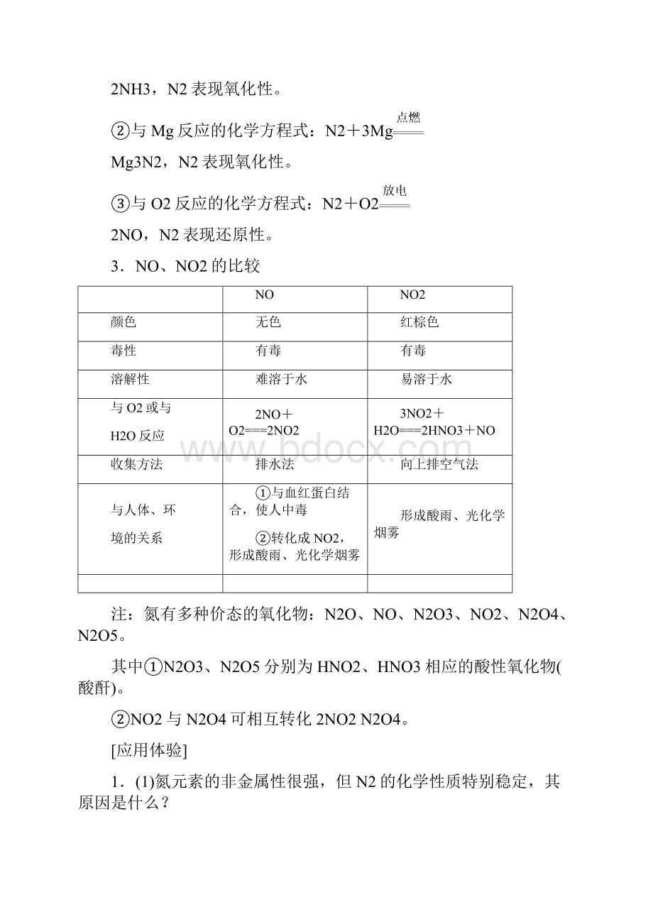 版高考化学鲁科版一轮总复习检测第3章 自然界中的元素 第2节 氮的循环.docx_第2页