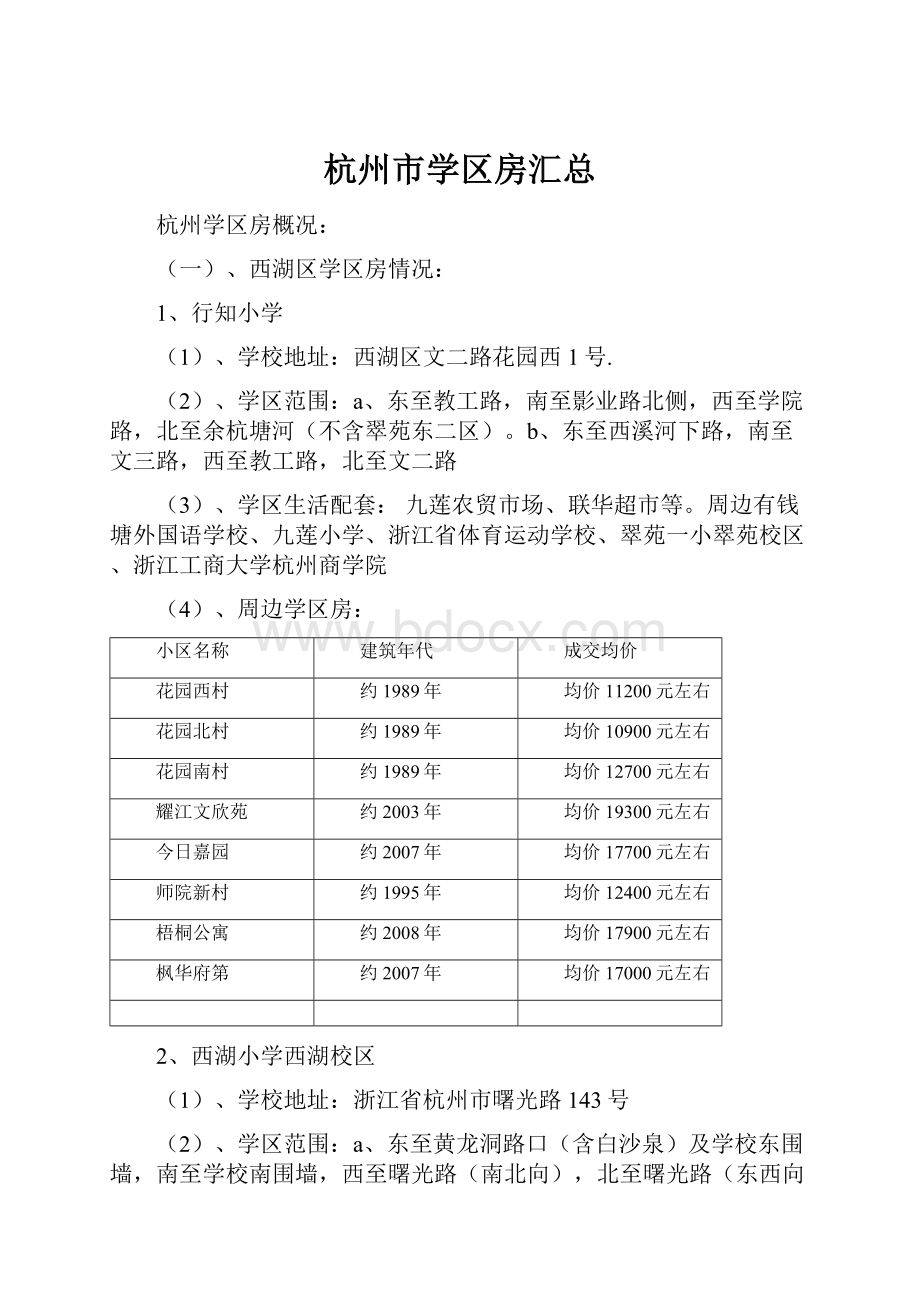 杭州市学区房汇总.docx