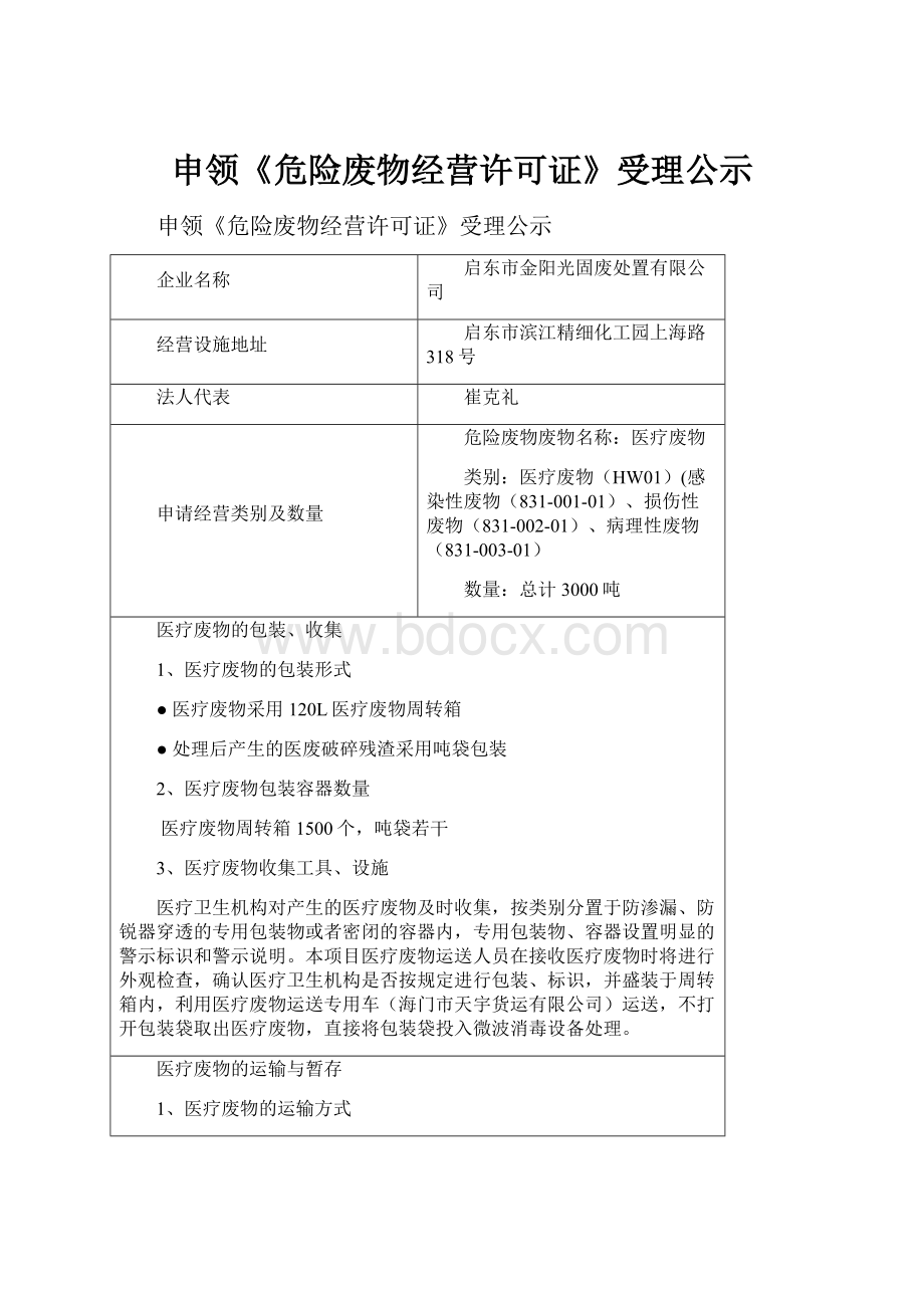 申领《危险废物经营许可证》受理公示.docx