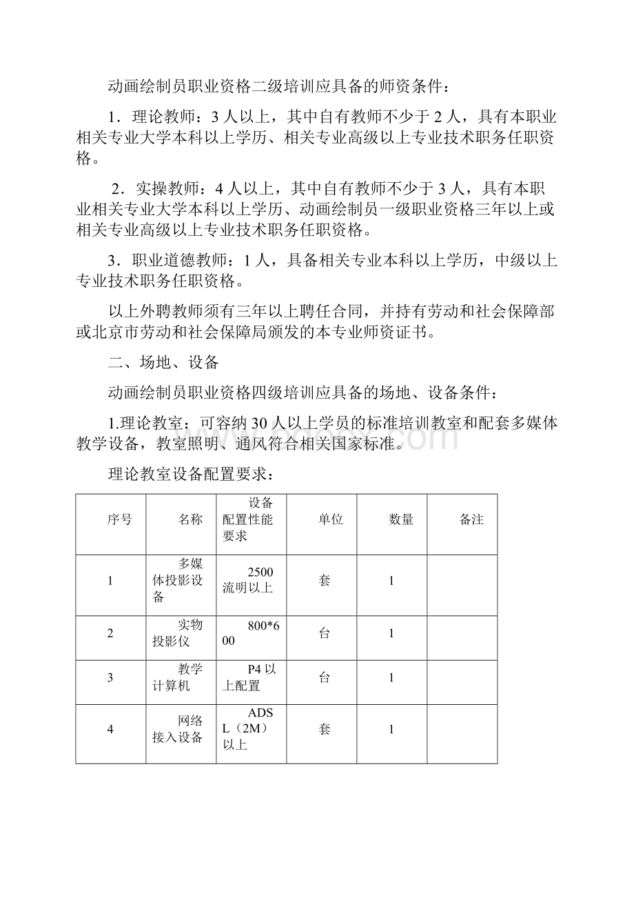 培训体系某职业技能培训学校动画绘制员培训设置标准.docx_第2页