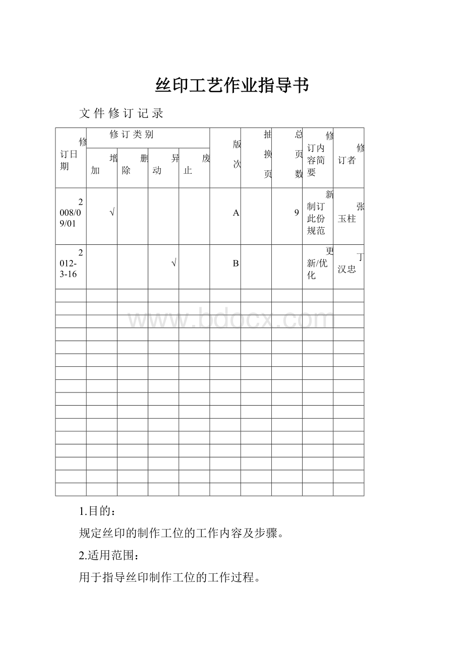 丝印工艺作业指导书.docx_第1页