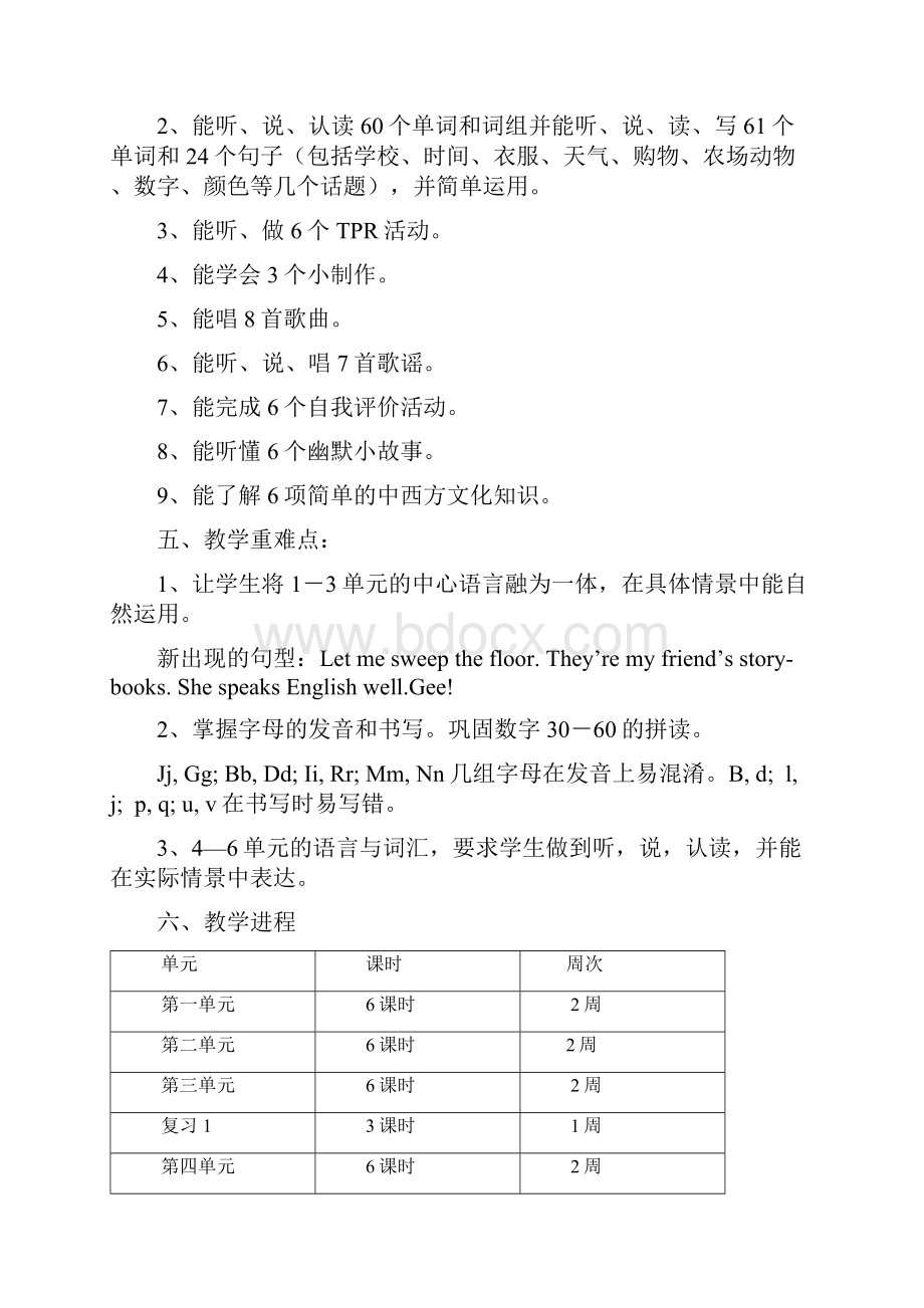 PEP教材小学四年级下册英语教案.docx_第3页