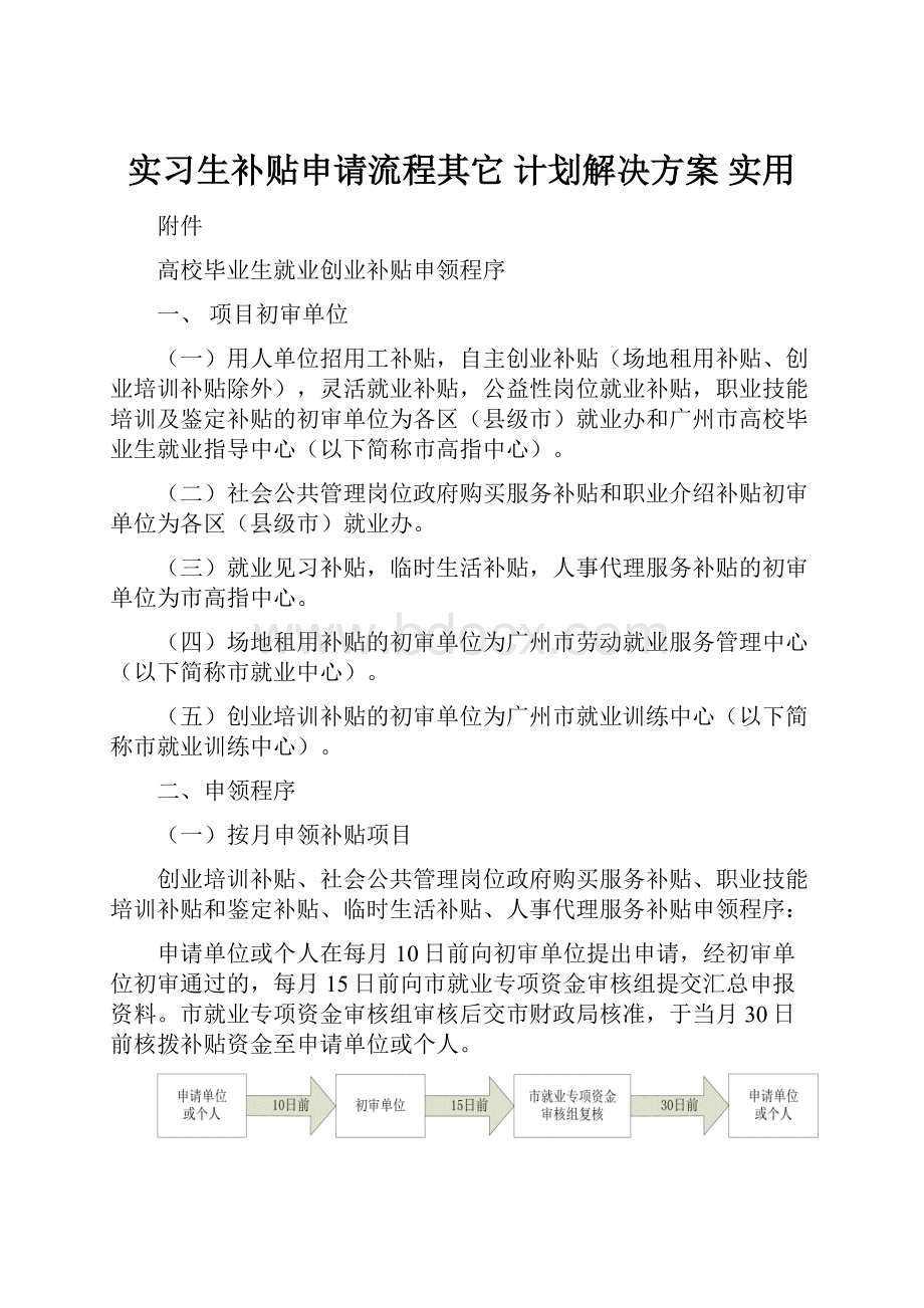 实习生补贴申请流程其它 计划解决方案 实用.docx