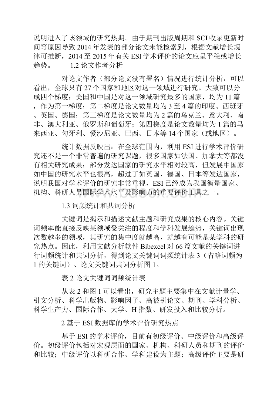 基于ESI数据库的学术评价研究热点探析.docx_第3页