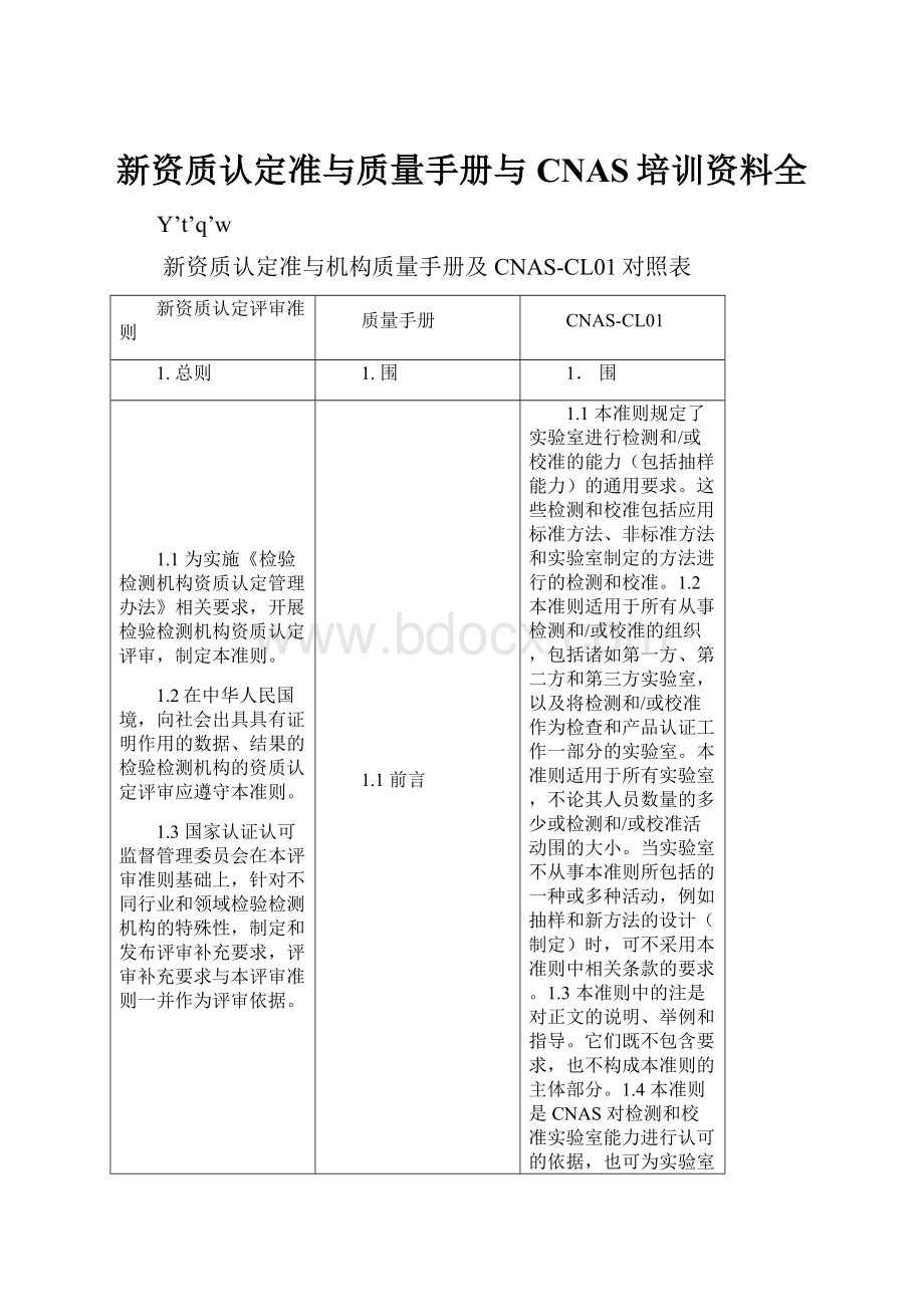 新资质认定准与质量手册与CNAS培训资料全.docx_第1页