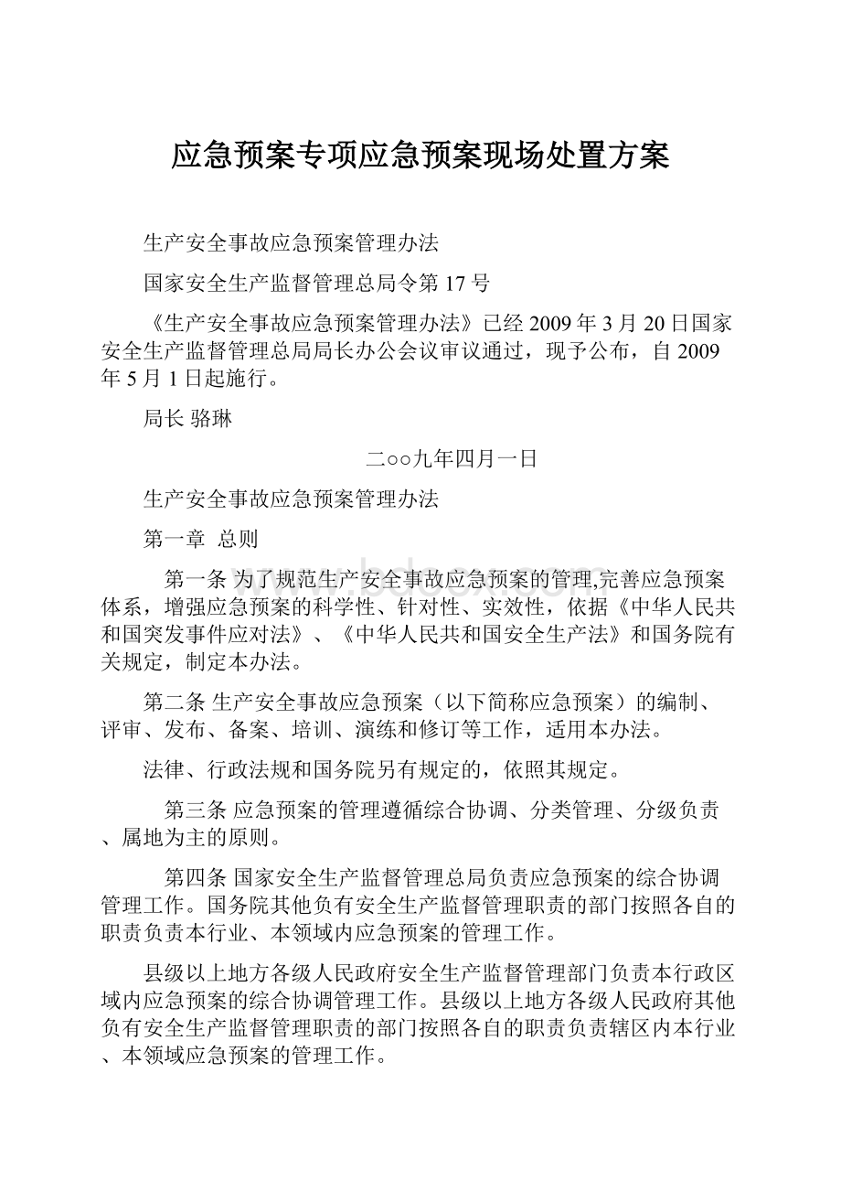 应急预案专项应急预案现场处置方案.docx