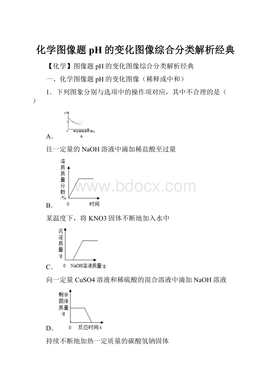 化学图像题 pH的变化图像综合分类解析经典.docx_第1页