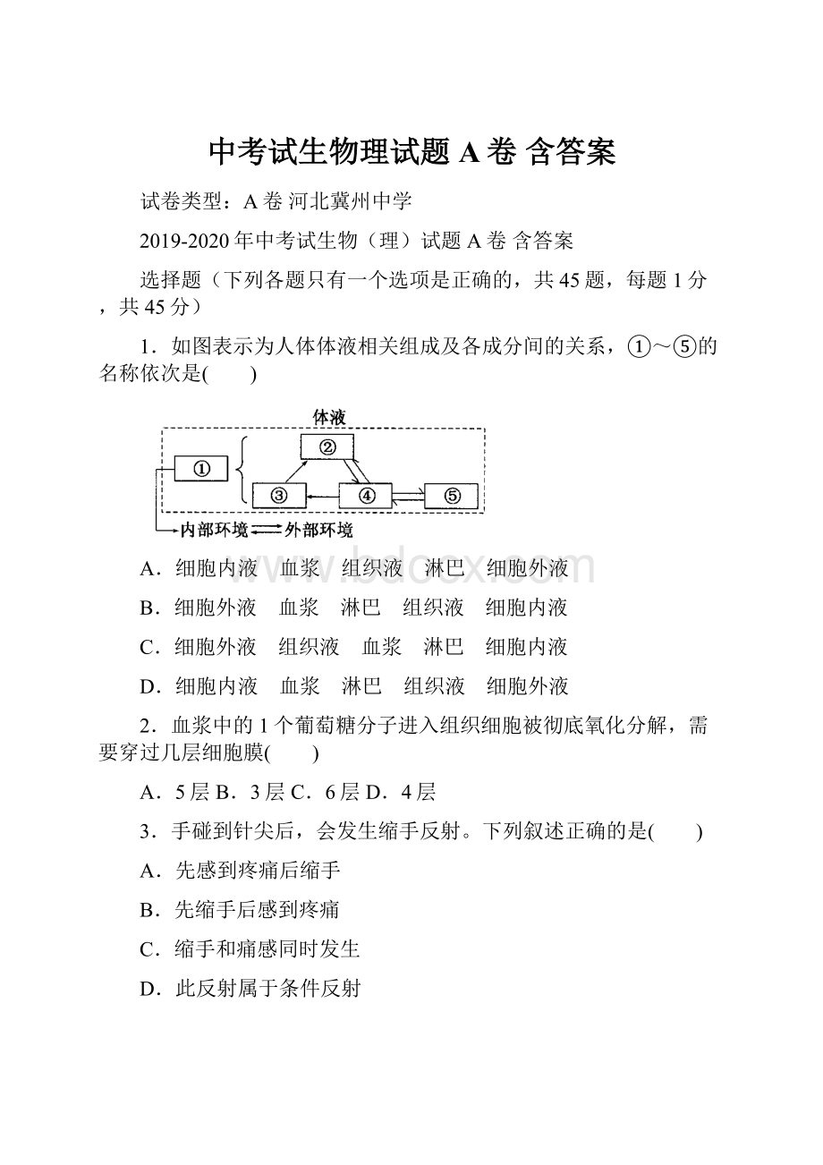 中考试生物理试题A卷 含答案.docx