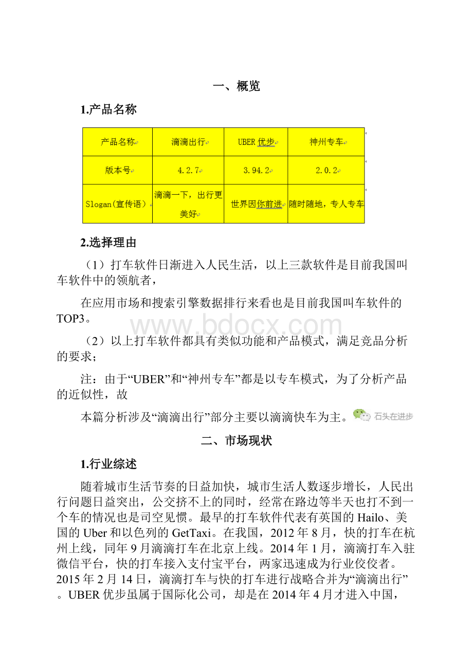 滴滴出行UBER优步神州专车APP竞品分析.docx_第2页