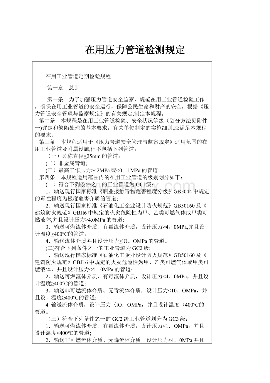 在用压力管道检测规定.docx_第1页