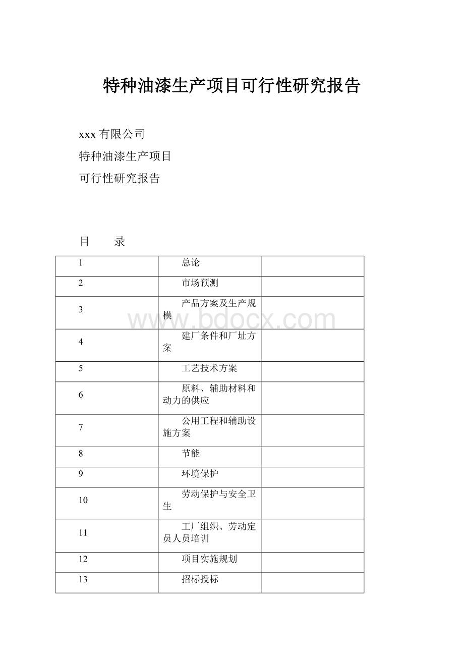 特种油漆生产项目可行性研究报告.docx