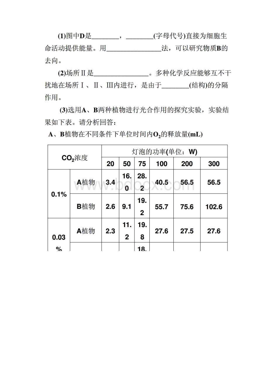 高考生物习题光合作用和细胞呼吸.docx_第3页