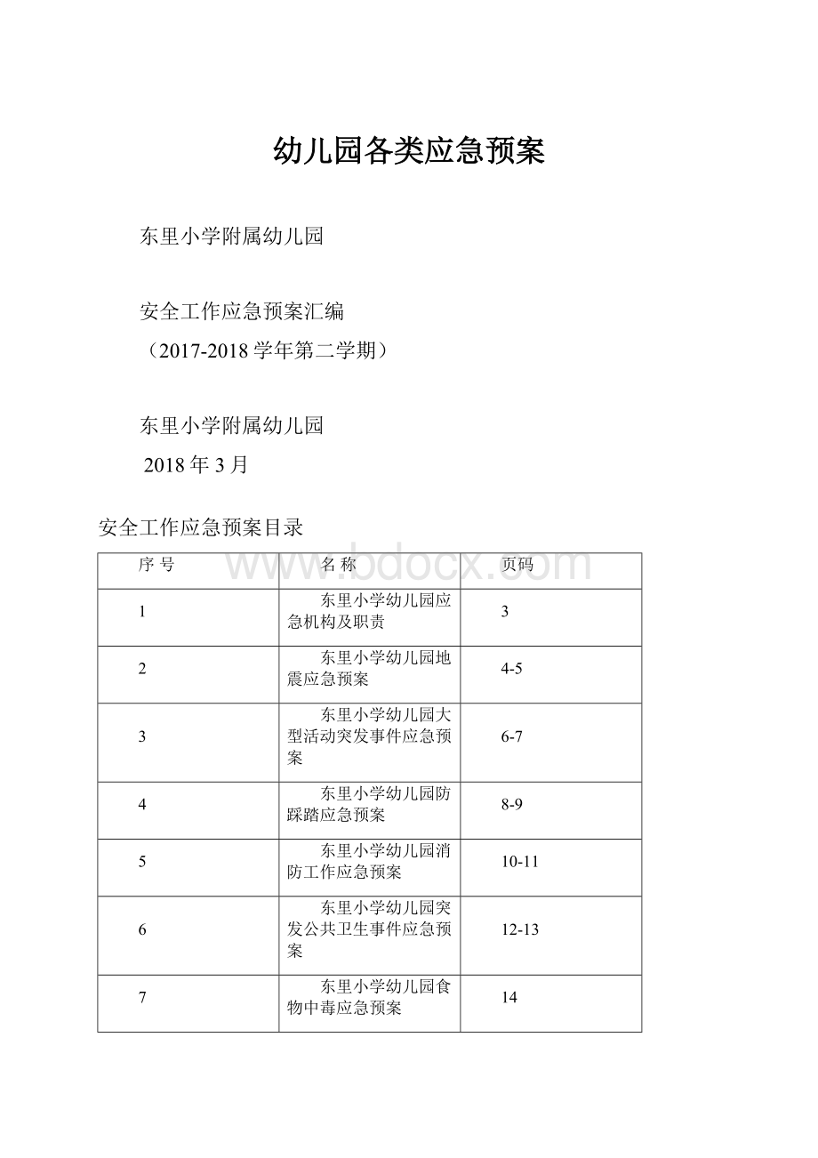 幼儿园各类应急预案.docx