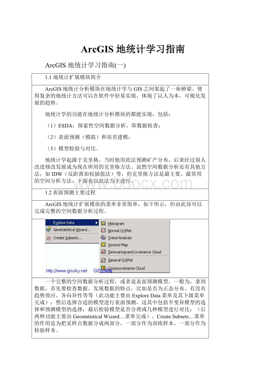 ArcGIS 地统计学习指南.docx_第1页