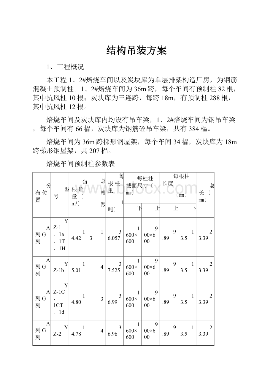 结构吊装方案.docx_第1页