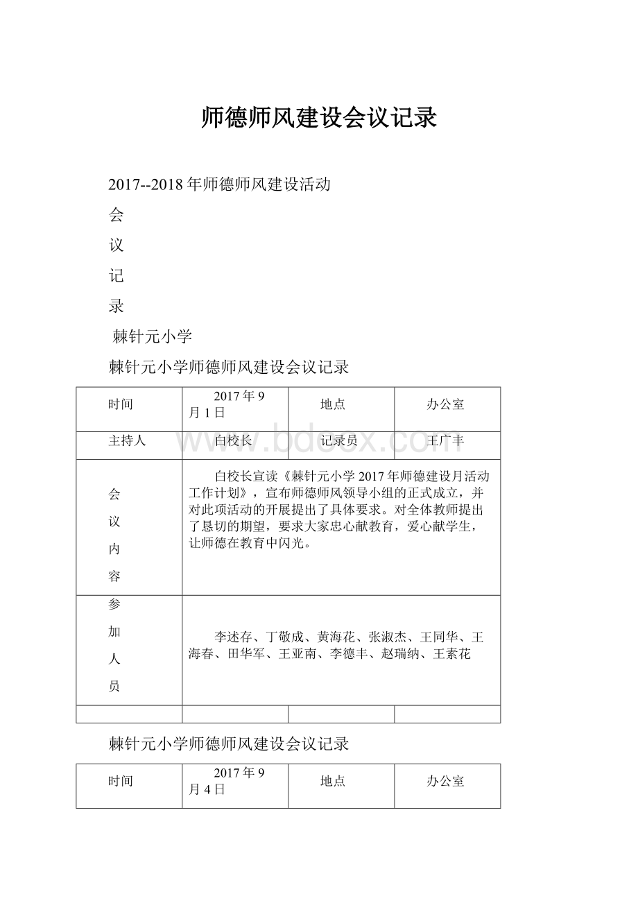 师德师风建设会议记录.docx