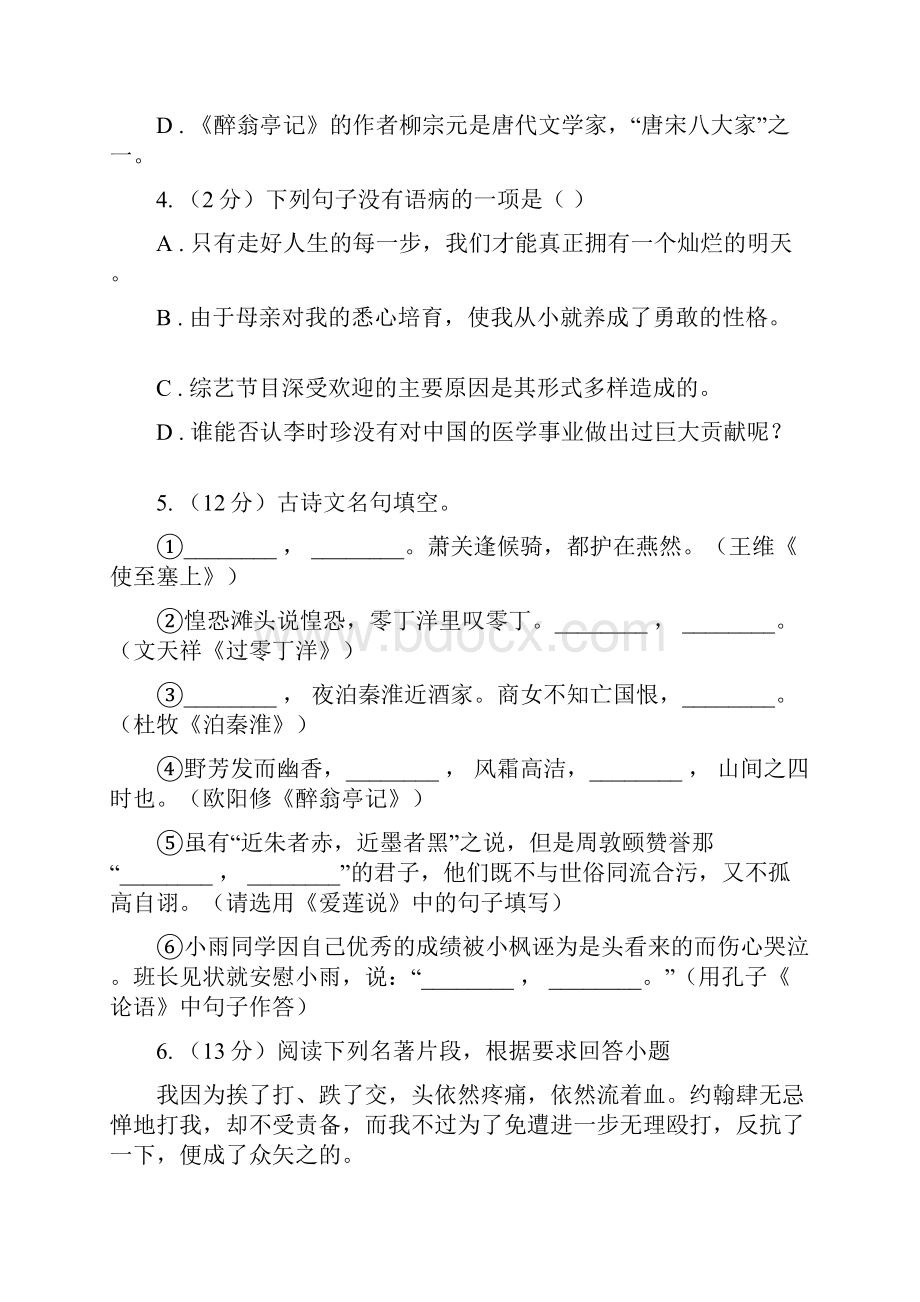 上海市中考语文模拟卷二十三D卷.docx_第2页