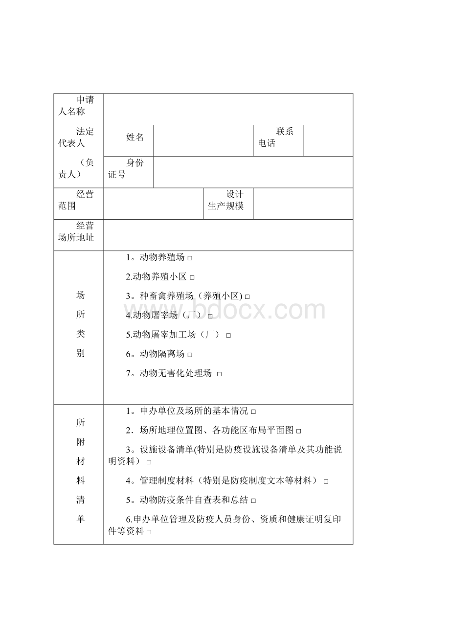 动物防疫条件审查表范本模板.docx_第2页