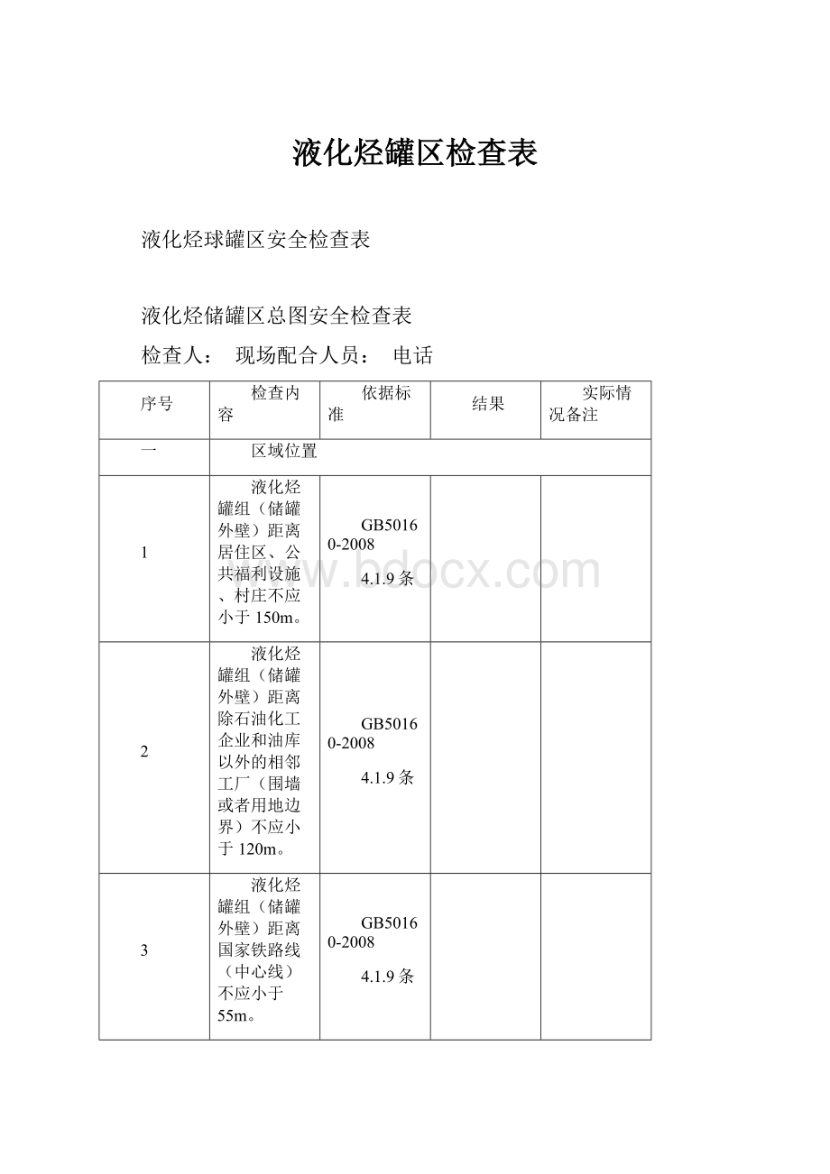 液化烃罐区检查表.docx