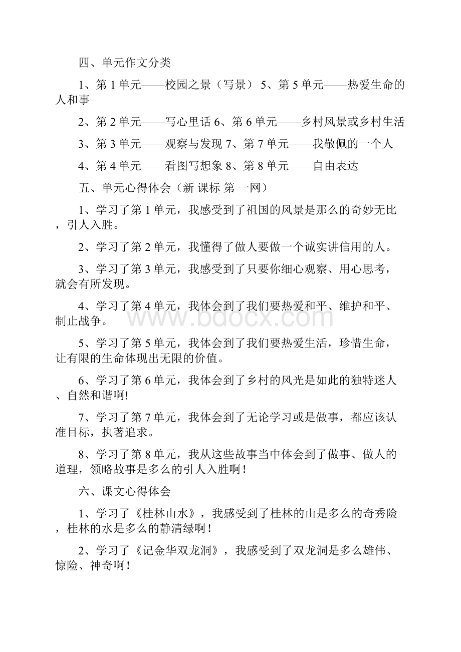 完整打印版小学四年级语文下册复习资料精华教案.docx_第3页