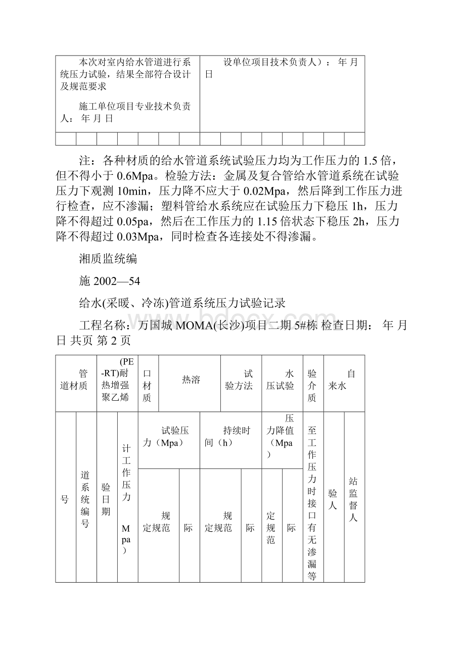 管道系统压力试验记录54.docx_第3页