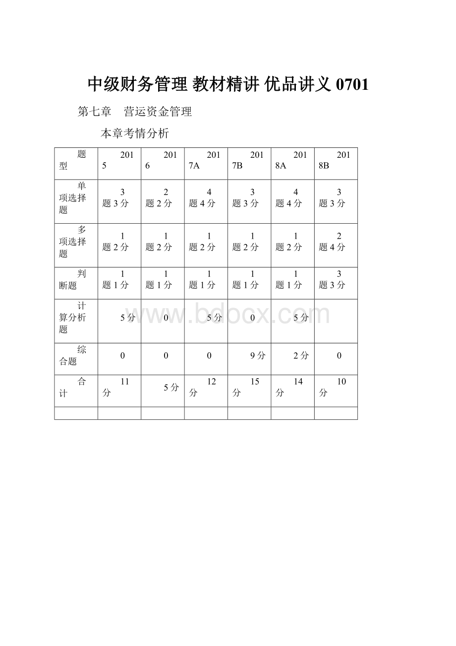 中级财务管理 教材精讲 优品讲义0701.docx