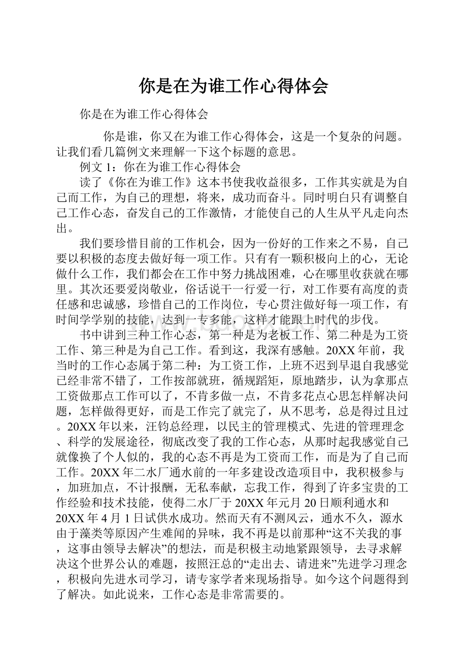 你是在为谁工作心得体会.docx_第1页