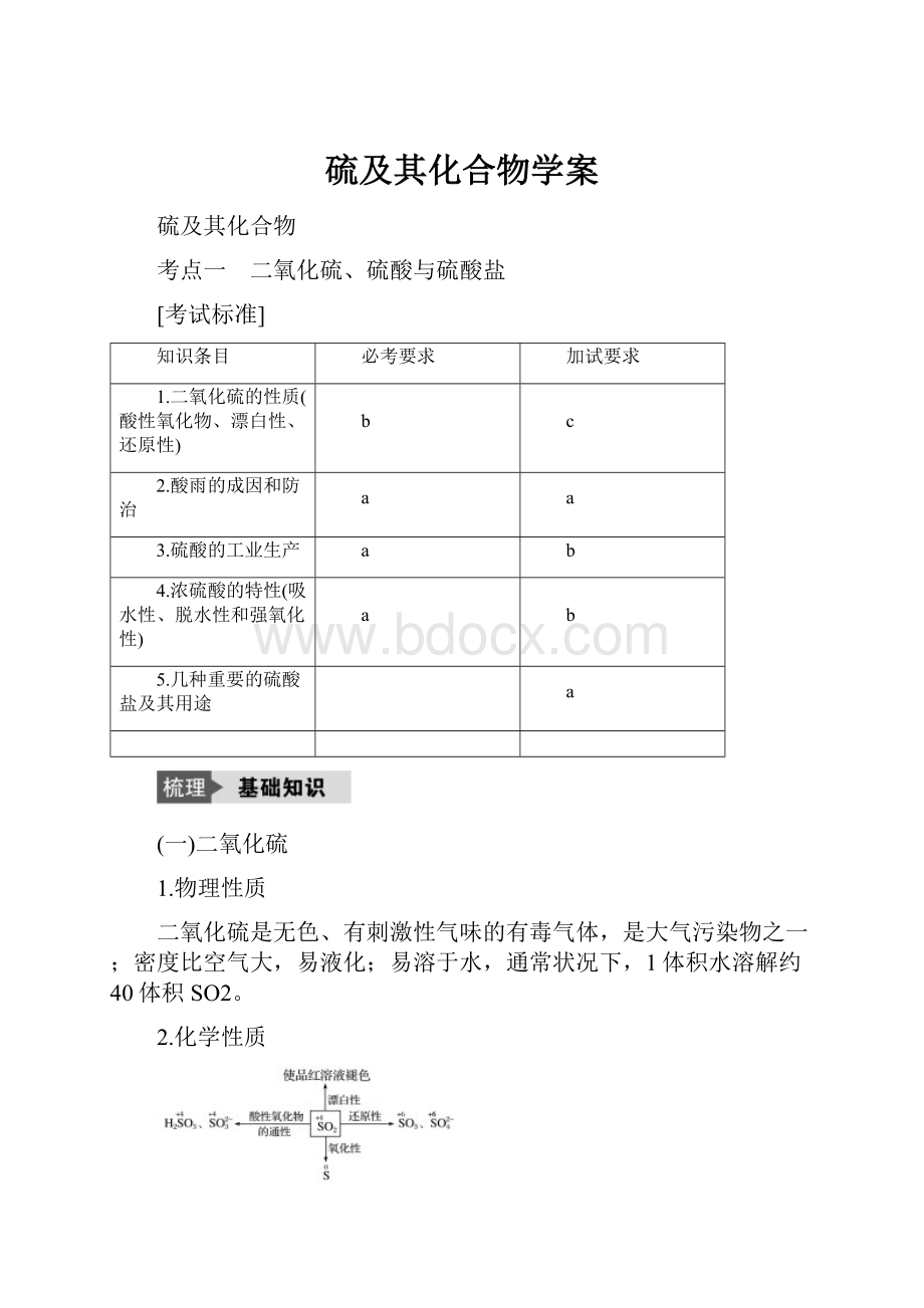 硫及其化合物学案.docx_第1页