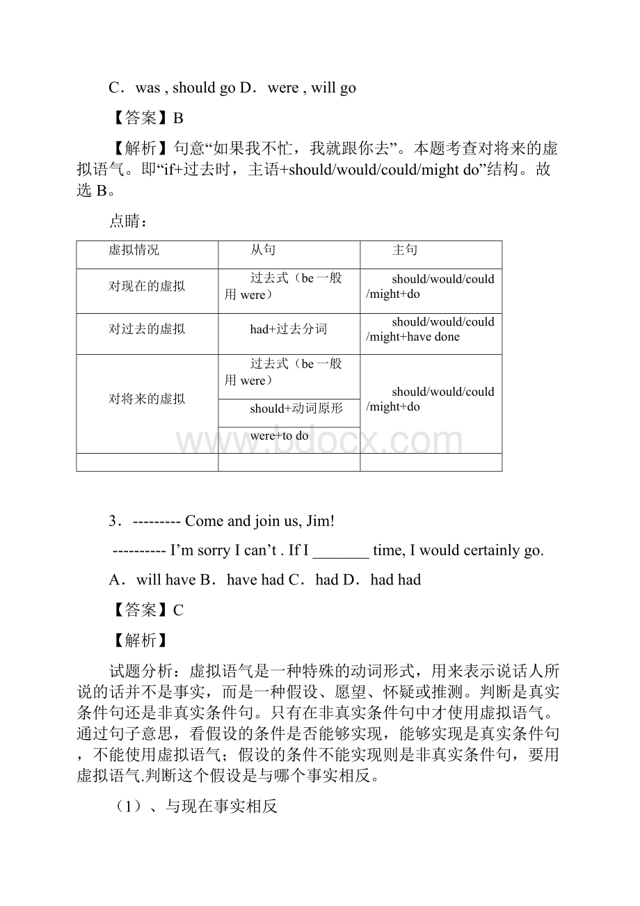 英语初中英语虚拟语气练习题.docx_第2页