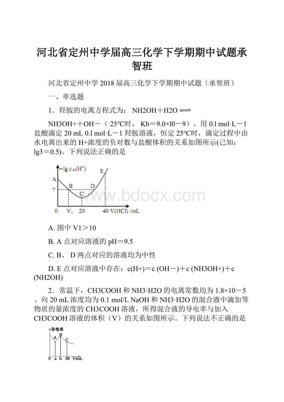 河北省定州中学届高三化学下学期期中试题承智班.docx