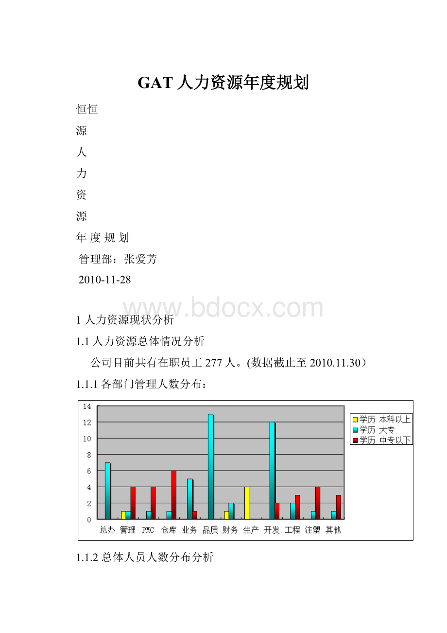 GAT人力资源年度规划.docx