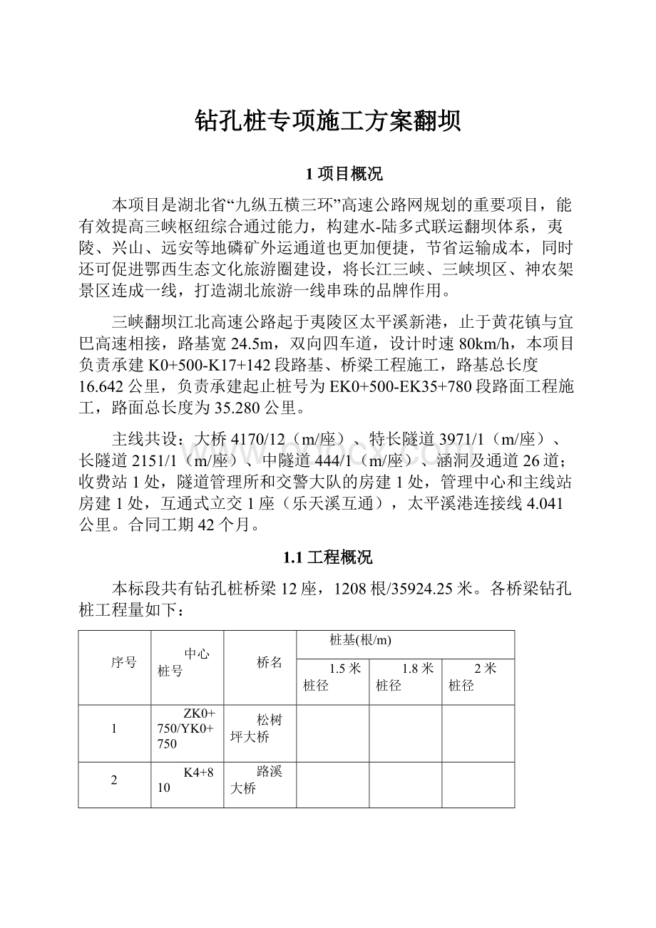 钻孔桩专项施工方案翻坝.docx_第1页