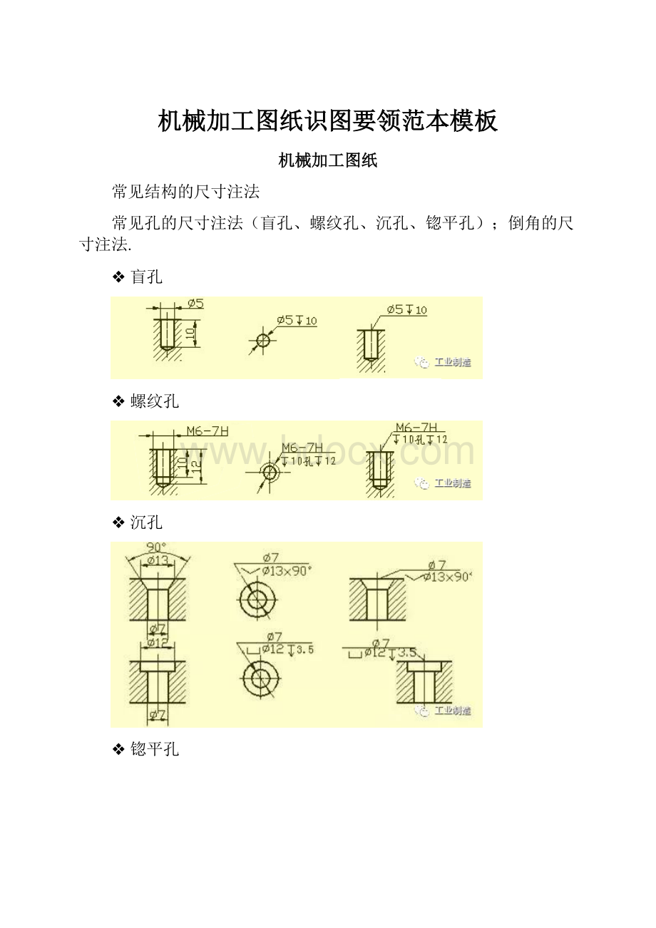 机械加工图纸识图要领范本模板.docx