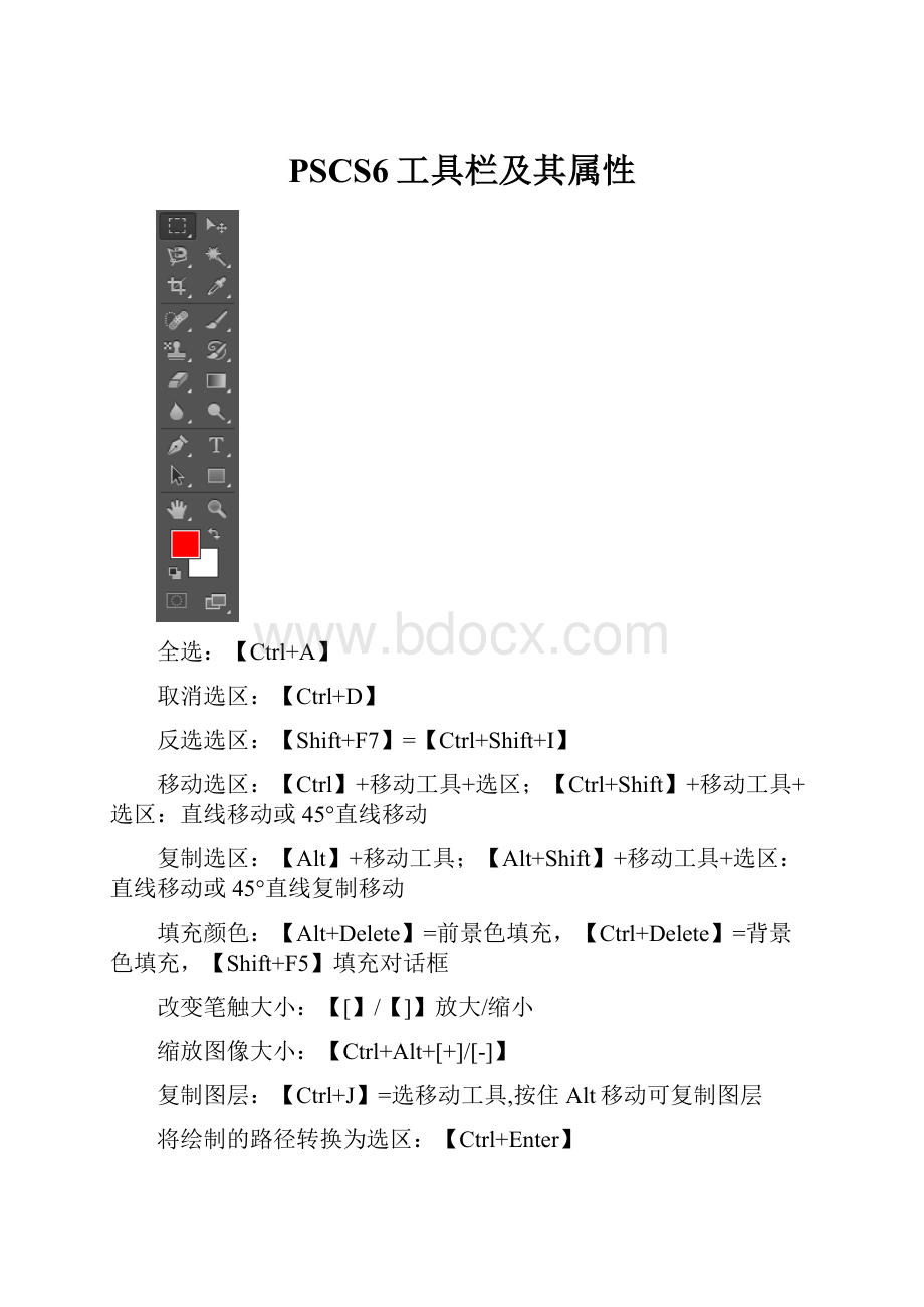 PSCS6工具栏及其属性.docx