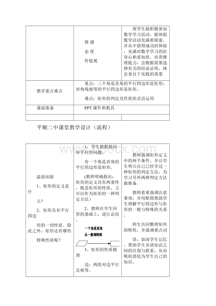 八年级数学下册教案1912 矩形的判定1华东师大版.docx_第2页