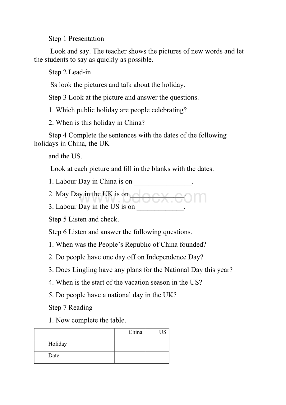 外研版九年级上册Module2Publicholidays教案.docx_第2页