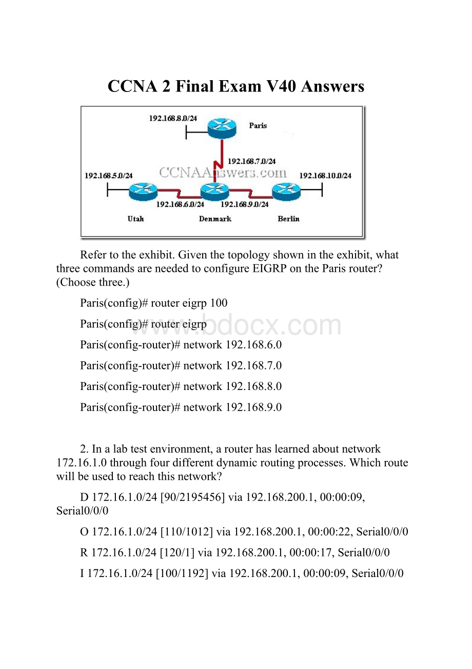 CCNA 2 Final Exam V40 Answers.docx