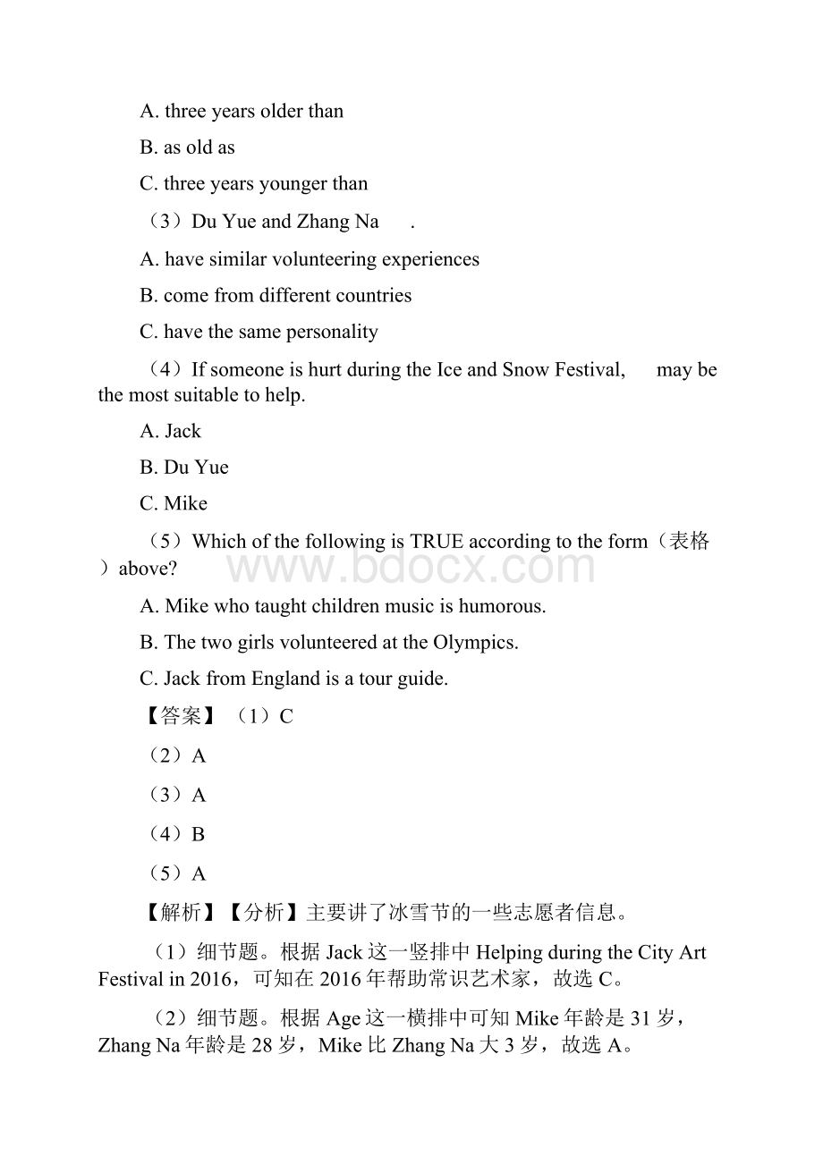 初中英语阅读理解日常生活类测试题及答案.docx_第2页