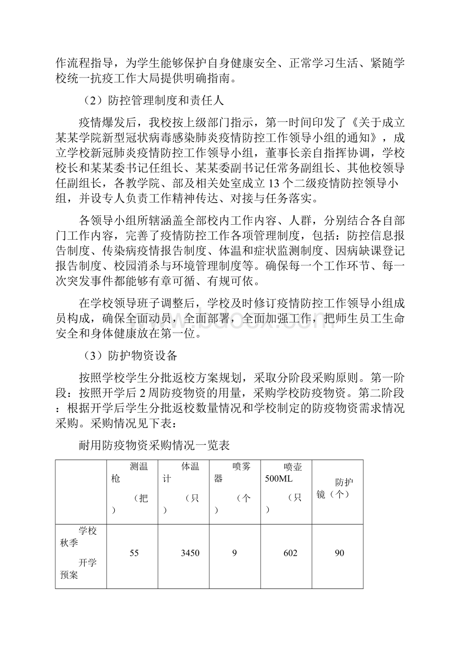 某高校秋季学期疫情防控工作自检自查报告.docx_第2页