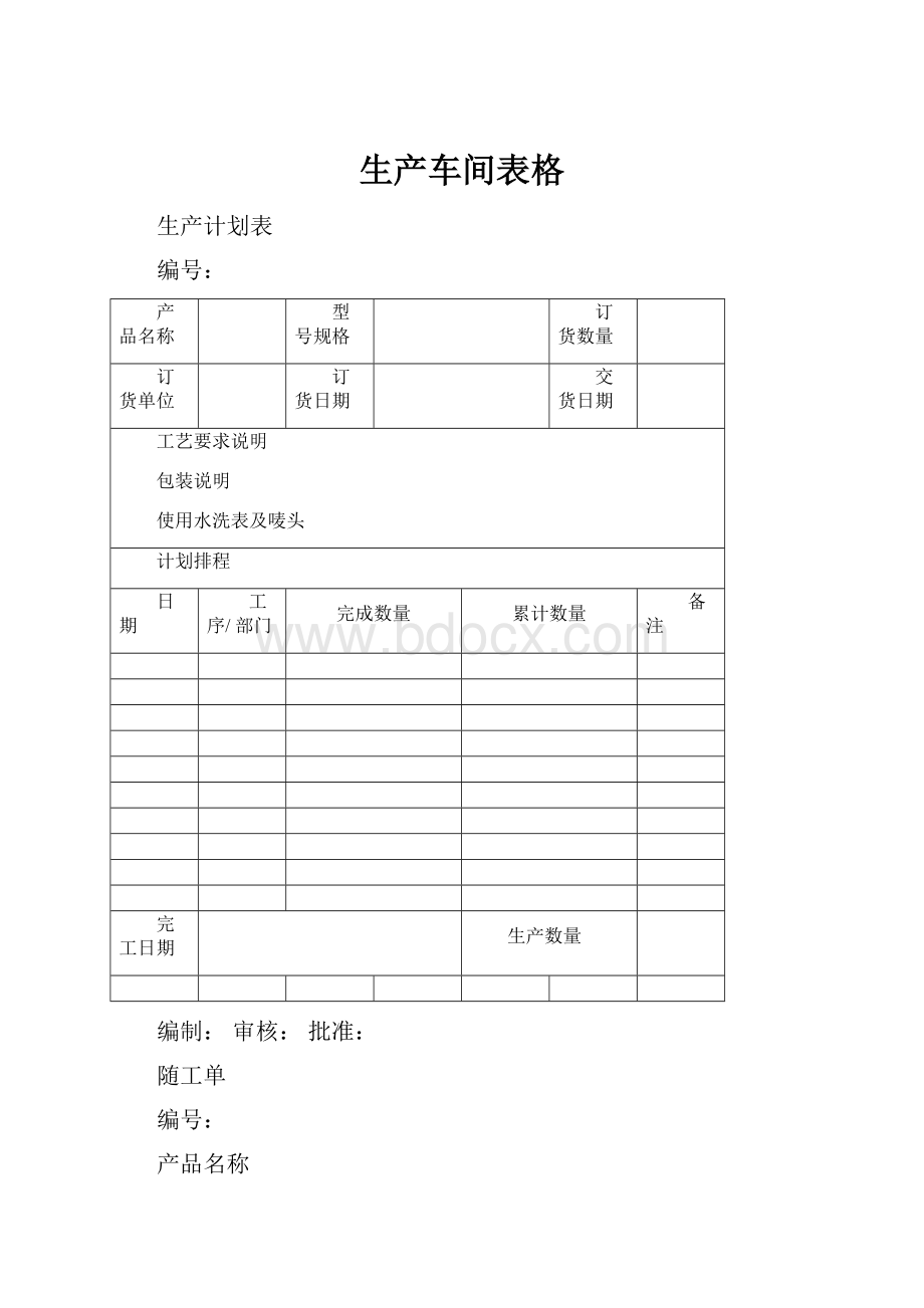 生产车间表格.docx