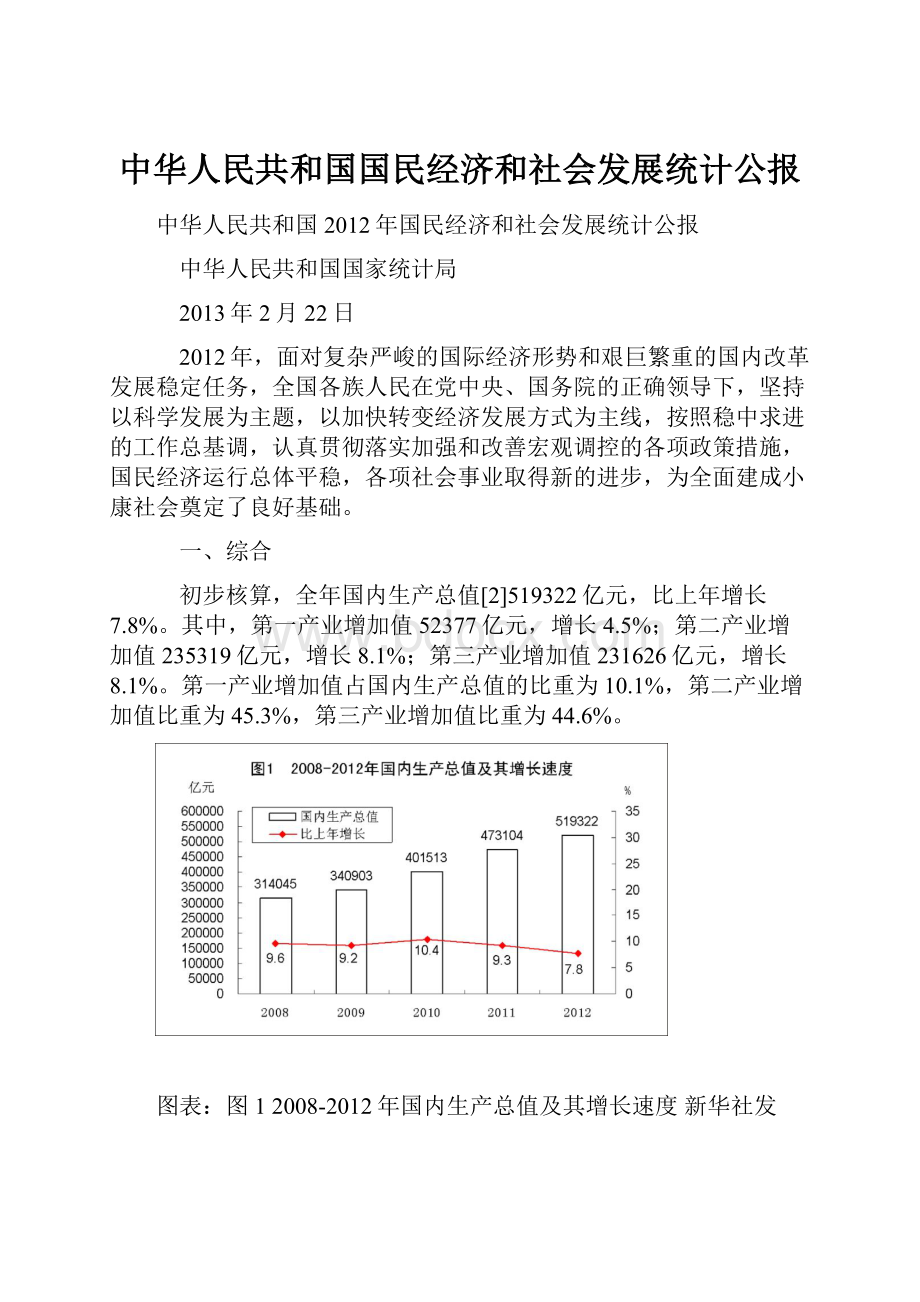 中华人民共和国国民经济和社会发展统计公报.docx